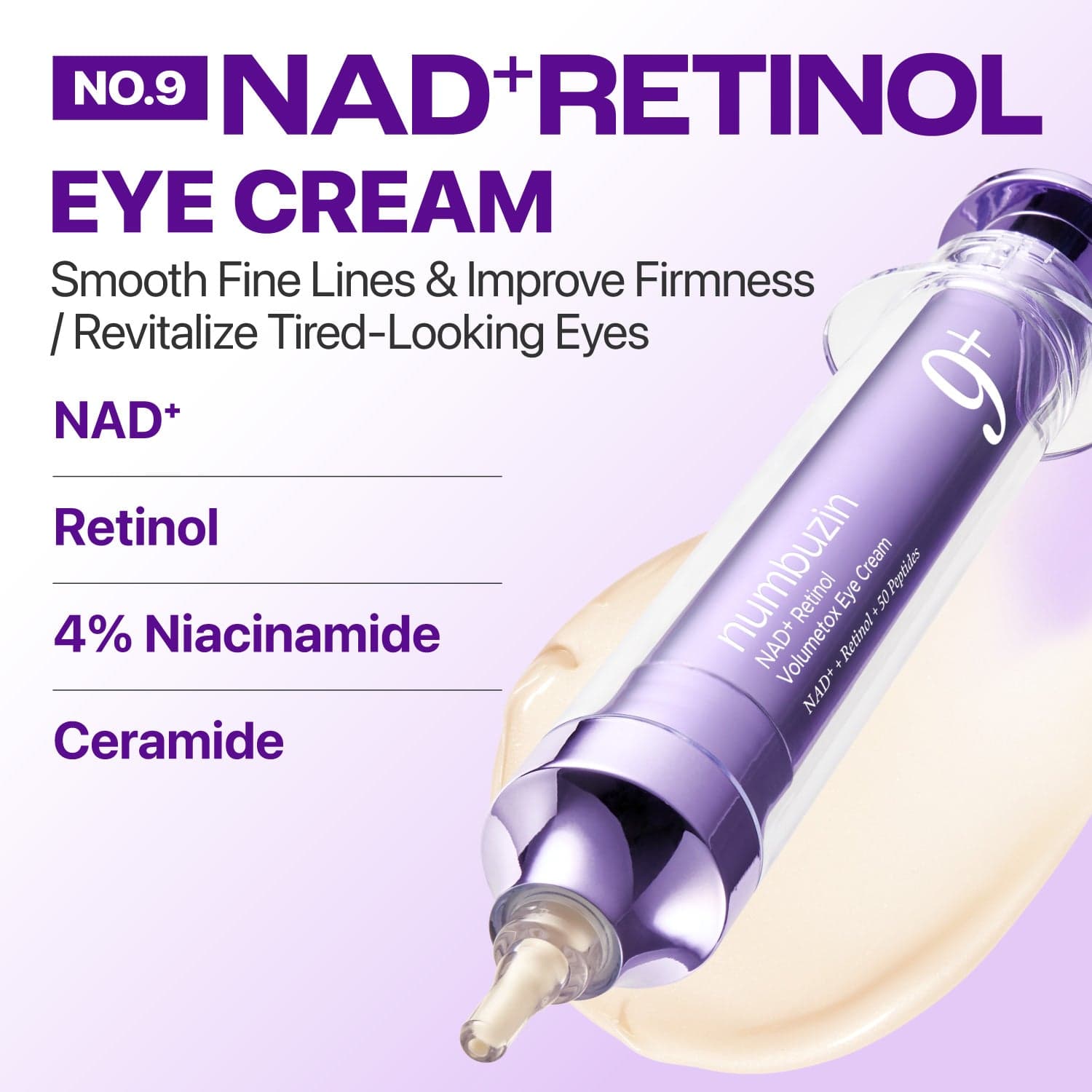 numbuzin No.9 NAD+ Retinol Volumetox Eye Cream